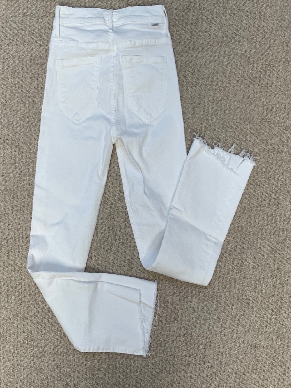 MOTHER Jean - The Insider Crop Step Fray in white